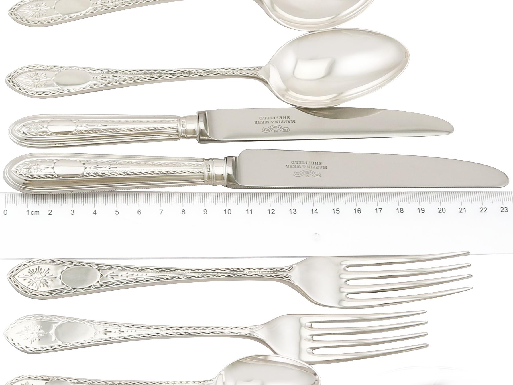 Late 20th Century Vintage Sterling Silver Canteen of Cutlery for Six Persons