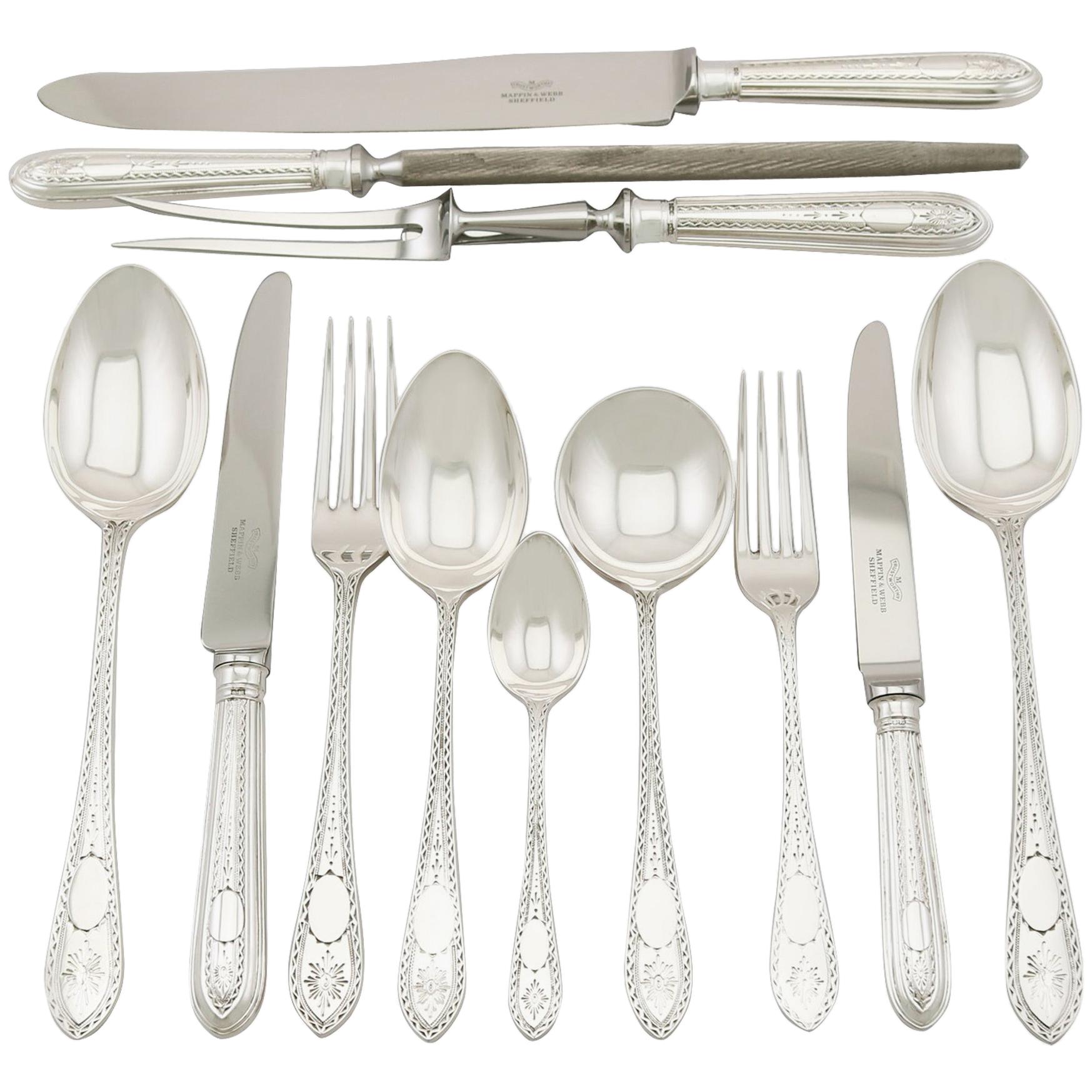 Vintage Sterling Silver Canteen of Cutlery for Six Persons