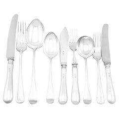 Cantimplora vintage de plata de ley con cubiertos para seis personas