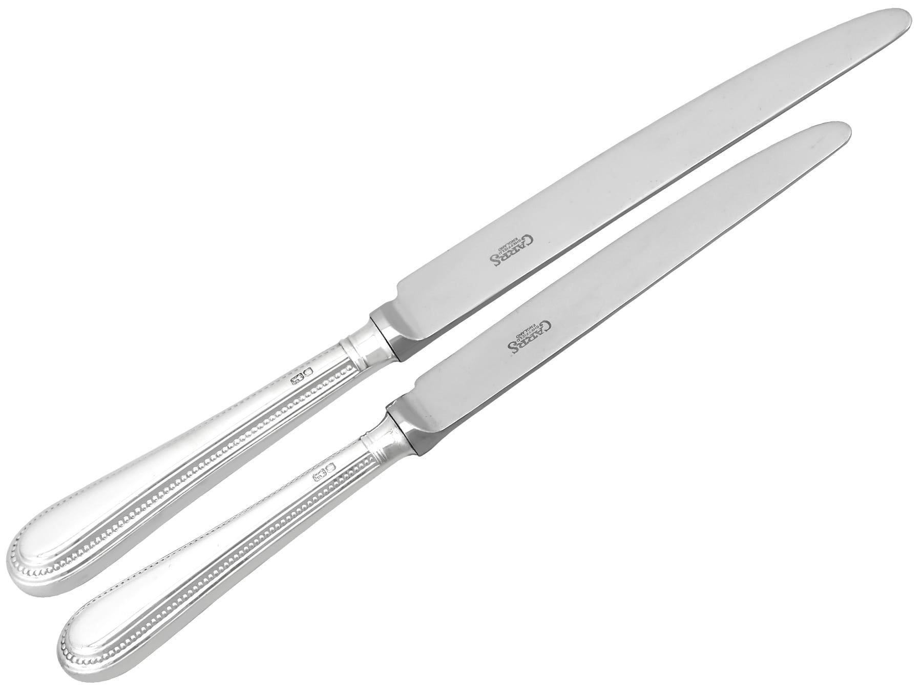 Vintage Sterling Silver Canteen of Cutlery for Twelve Persons 1993 For Sale 6