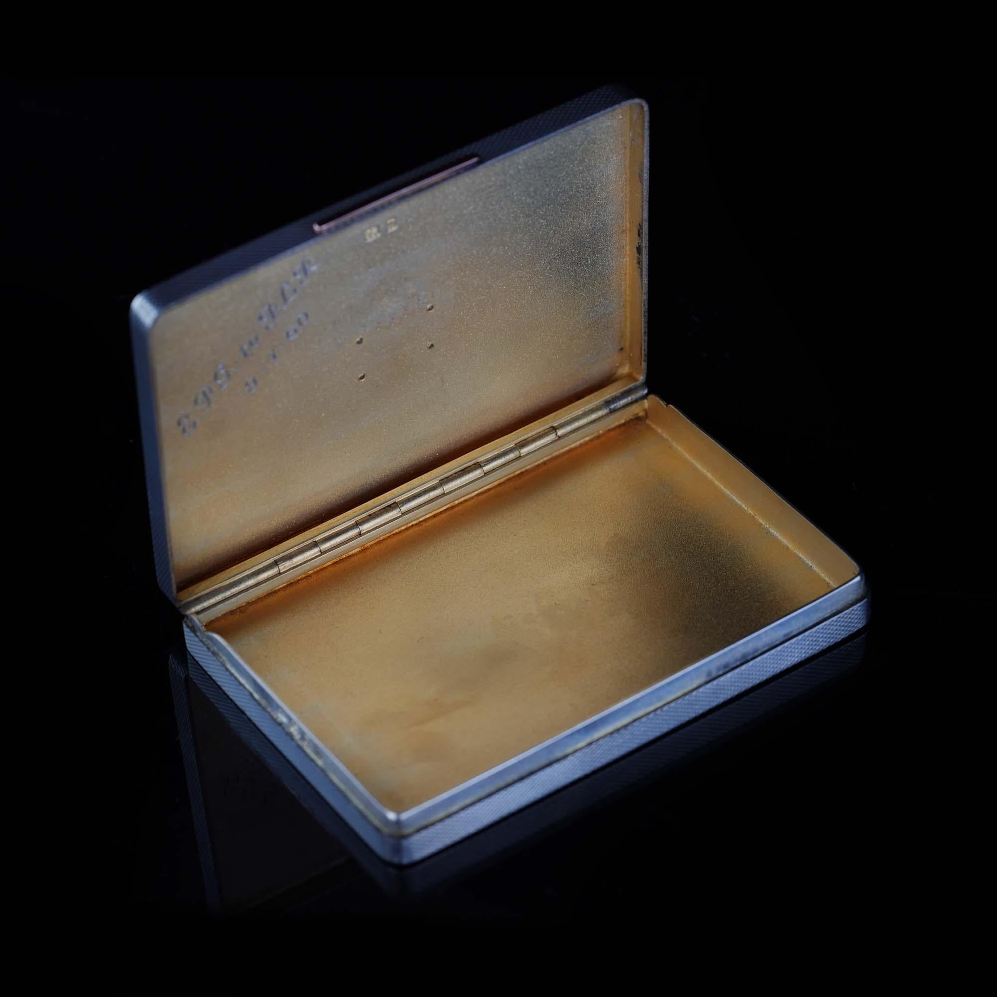 Vintage Sterling Silver Card Case In Good Condition For Sale In Braintree, GB