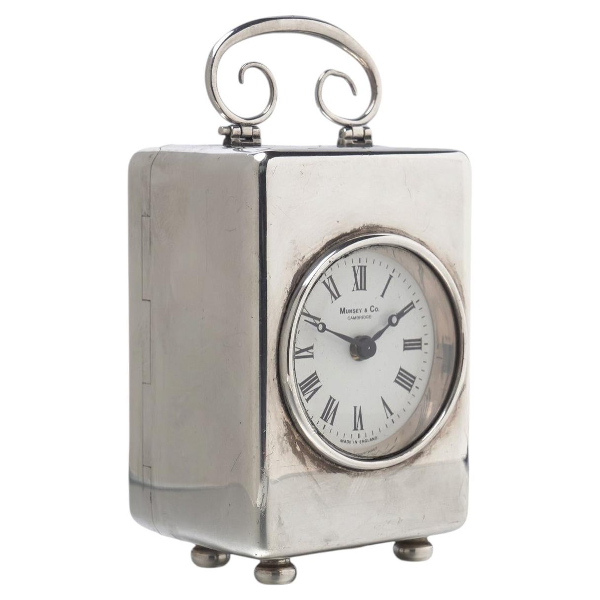 Vintage Sterling Silver Carriage Clock, London 1988 (Munsey & Co, Cambridge)