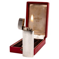 Vintage Sterling Silver CARTIER Les Must Lighter in Box 1970s