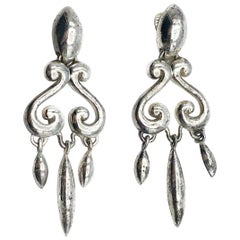Vintage Sterling Silver Chandelier Design Earrings