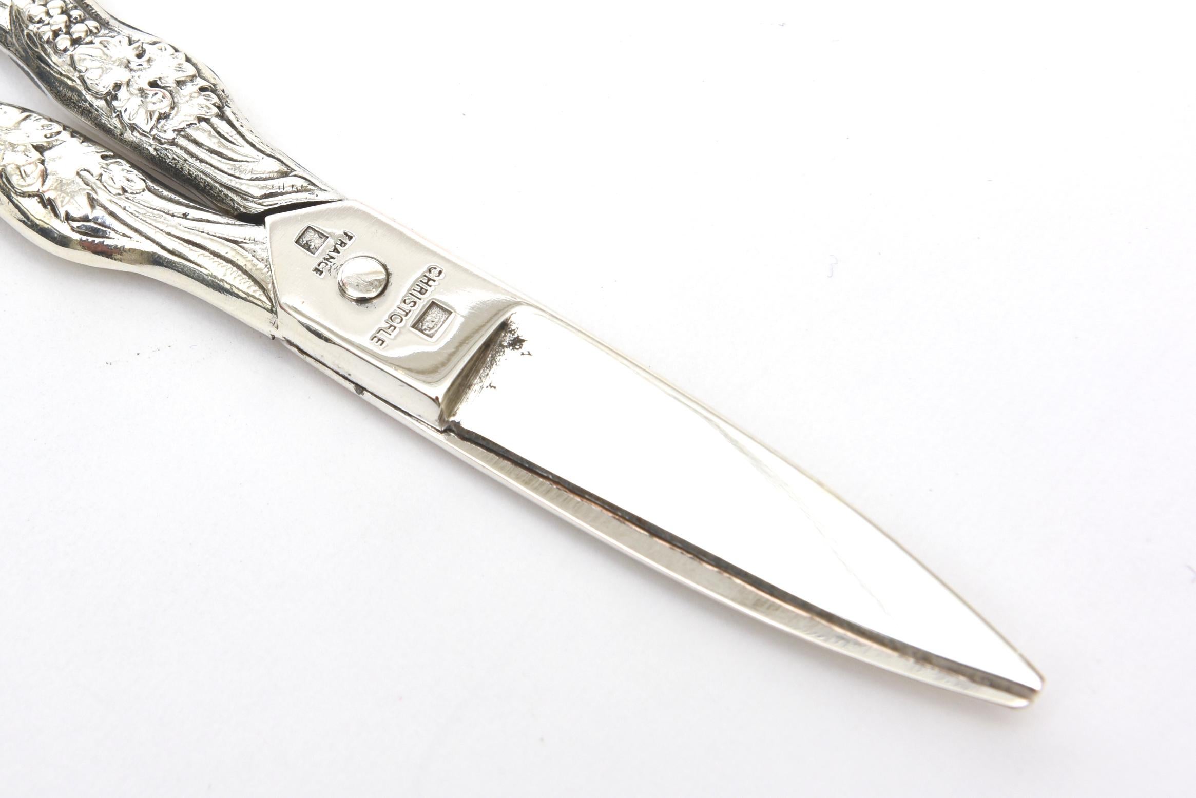 Mid-20th Century Vintage Sterling Silver Christofle Grape Shears
