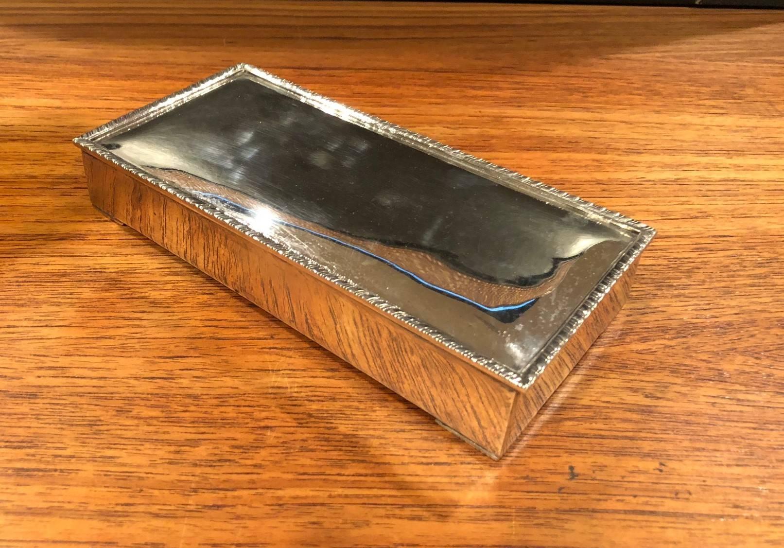 Vintage Sterling Silver Cigarette Box In Good Condition For Sale In San Diego, CA