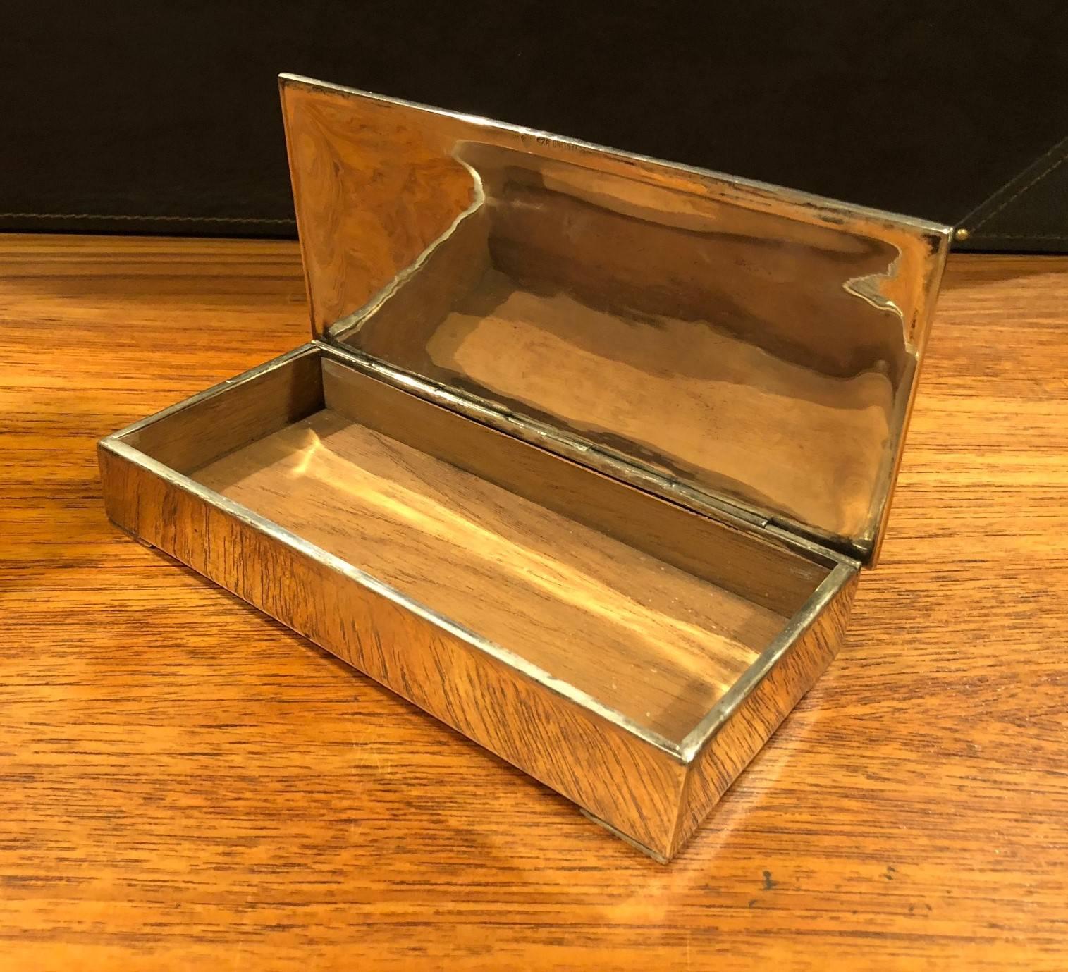 20th Century Vintage Sterling Silver Cigarette Box For Sale