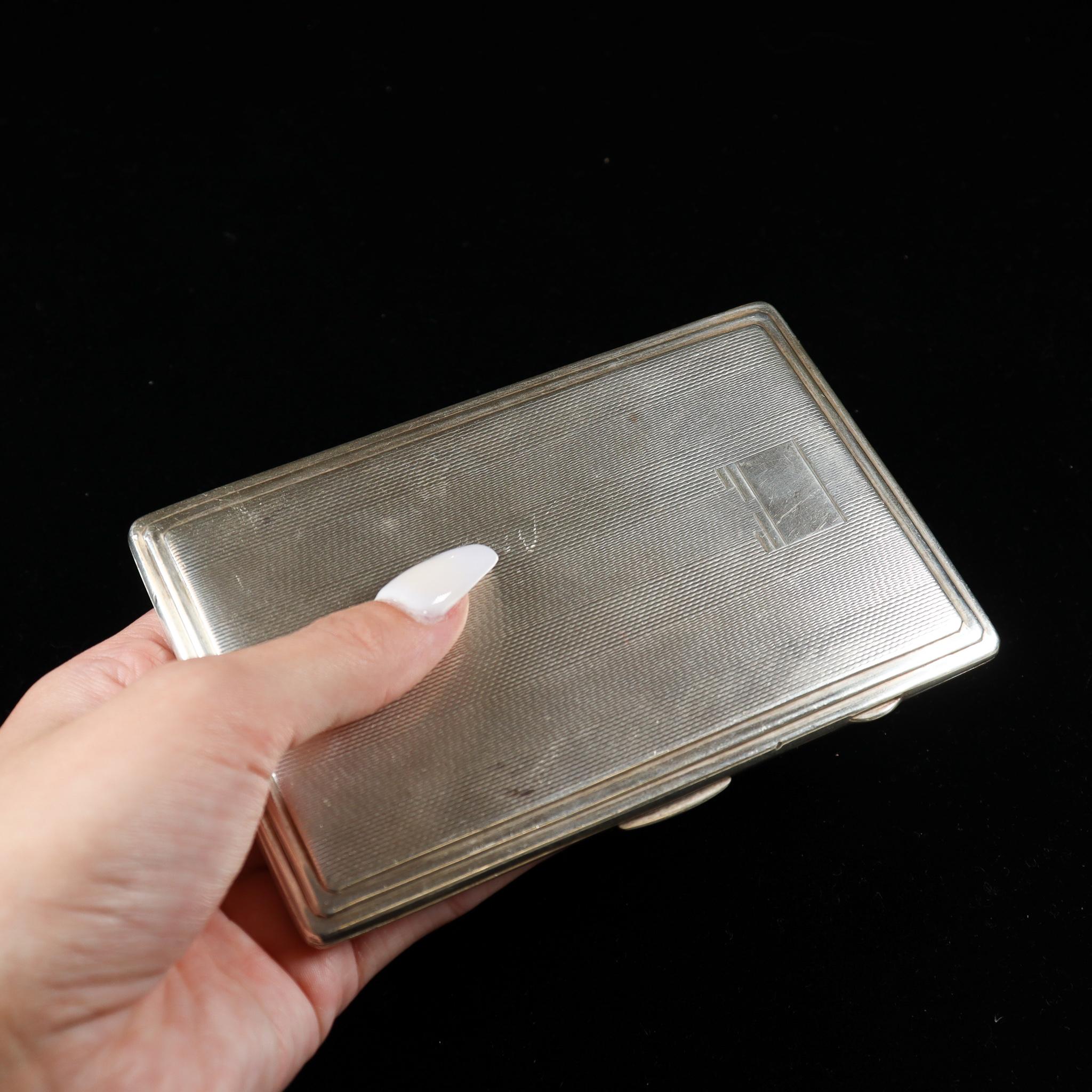 Vintage Sterling Silver Cigarette Case Anchor Lion M Hallmark 1
