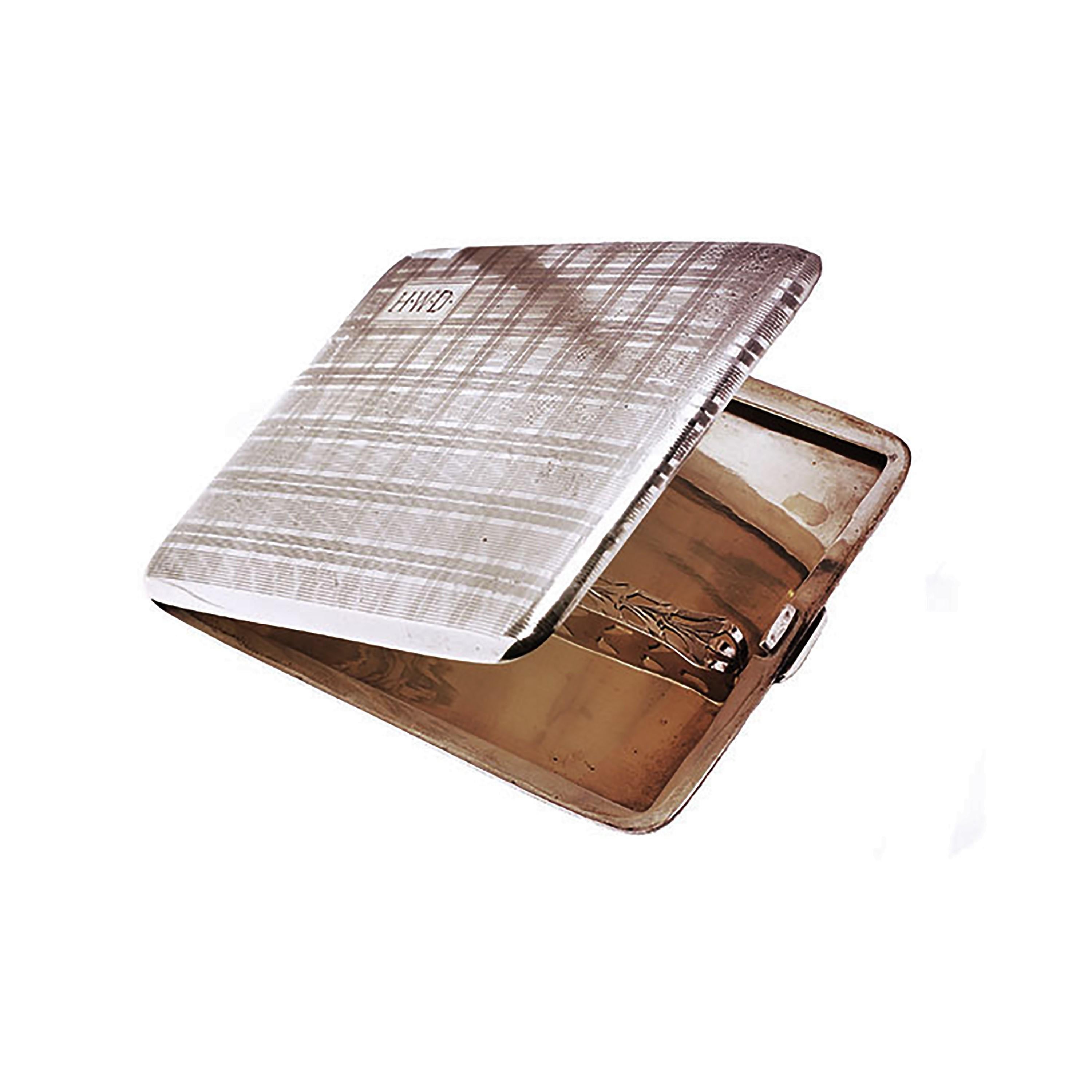 art deco silver cigarette case