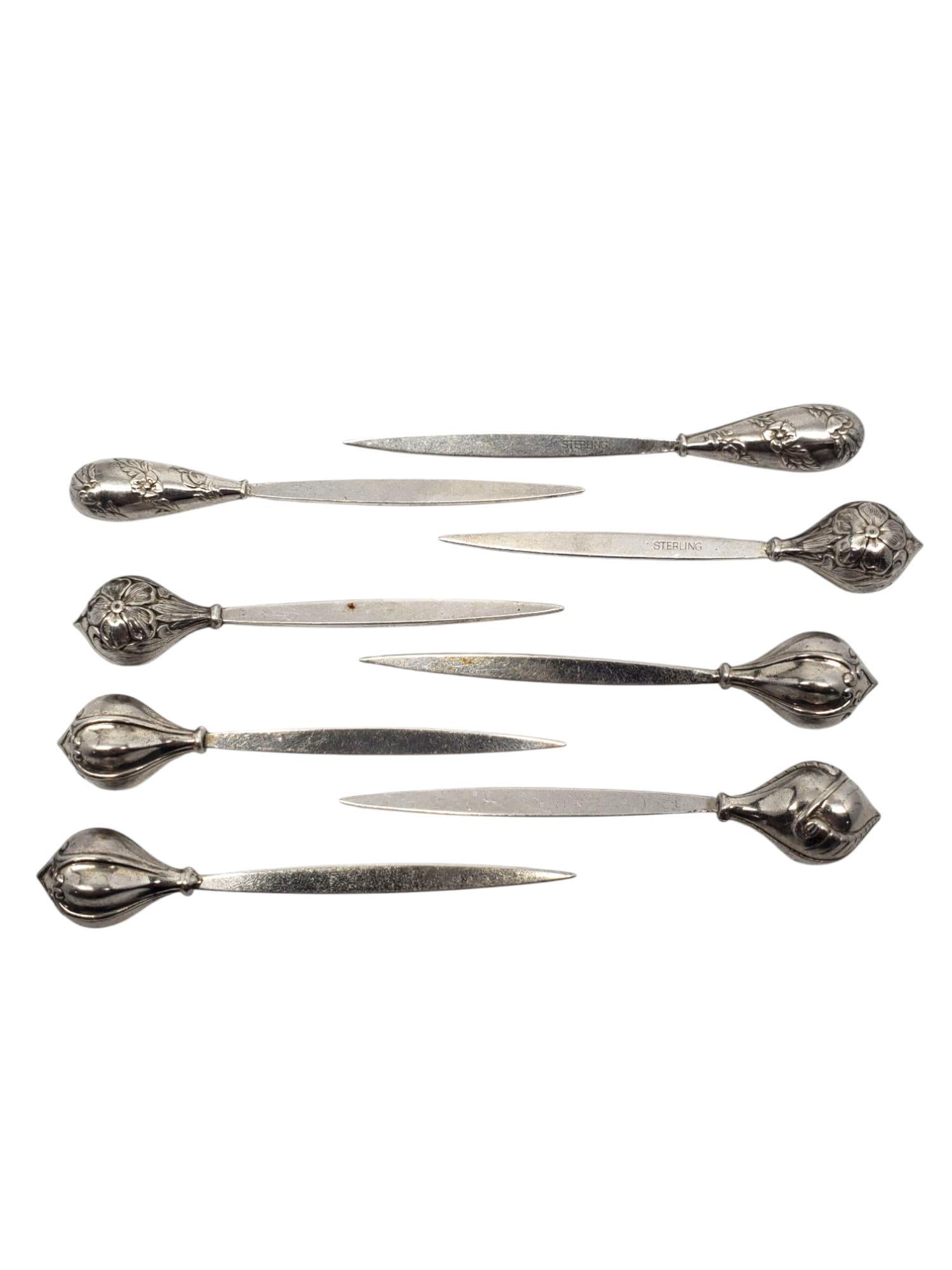 Set aus 8 Vintage-Cocktail Picks aus Sterlingsilber #20955 im Zustand „Gut“ im Angebot in Washington Depot, CT