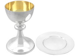 Vintage Sterling Silver Communion Chalice and Paten Set