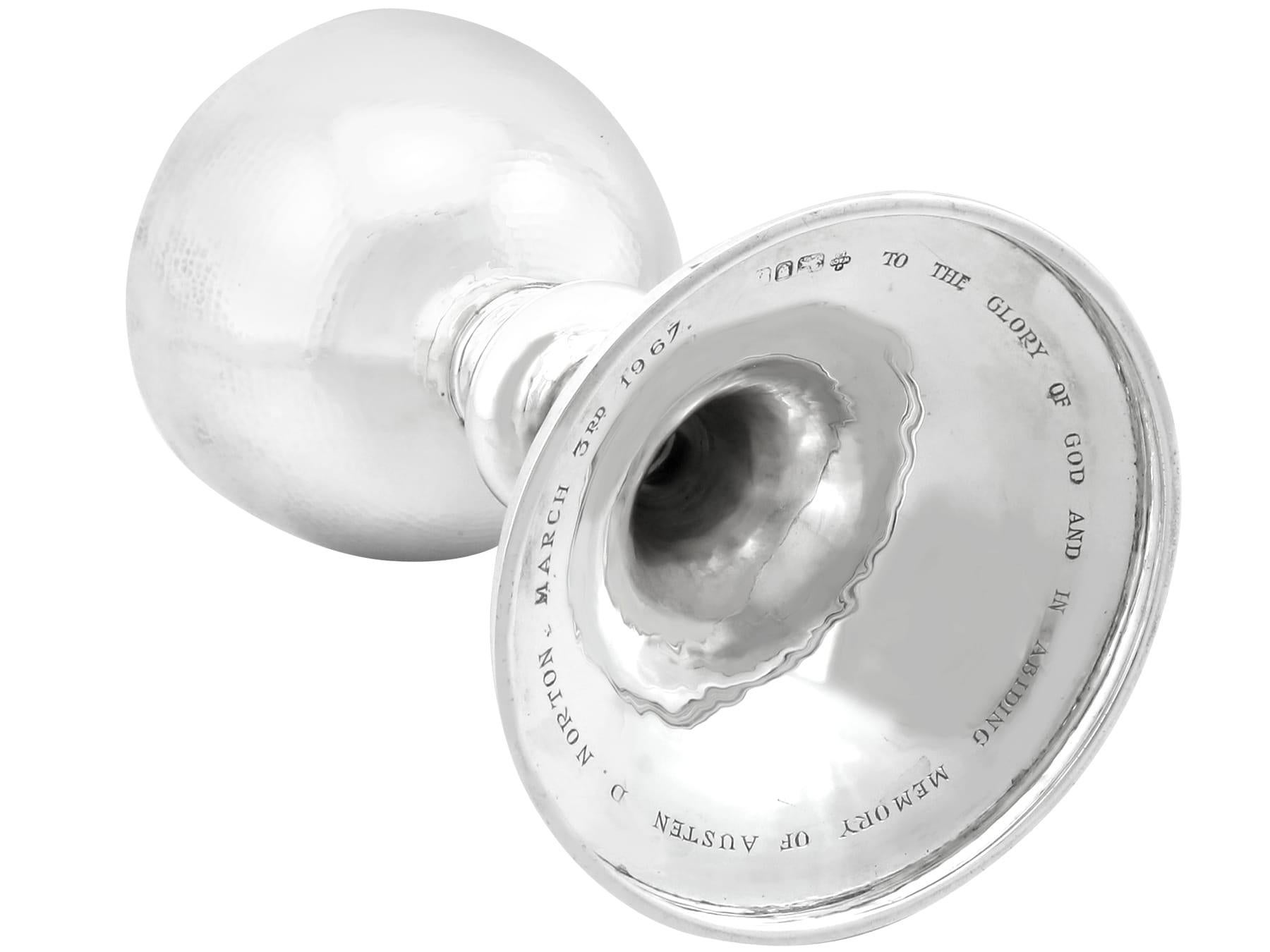 Set di calice e patena da comunione in argento sterling vintage in vendita 3