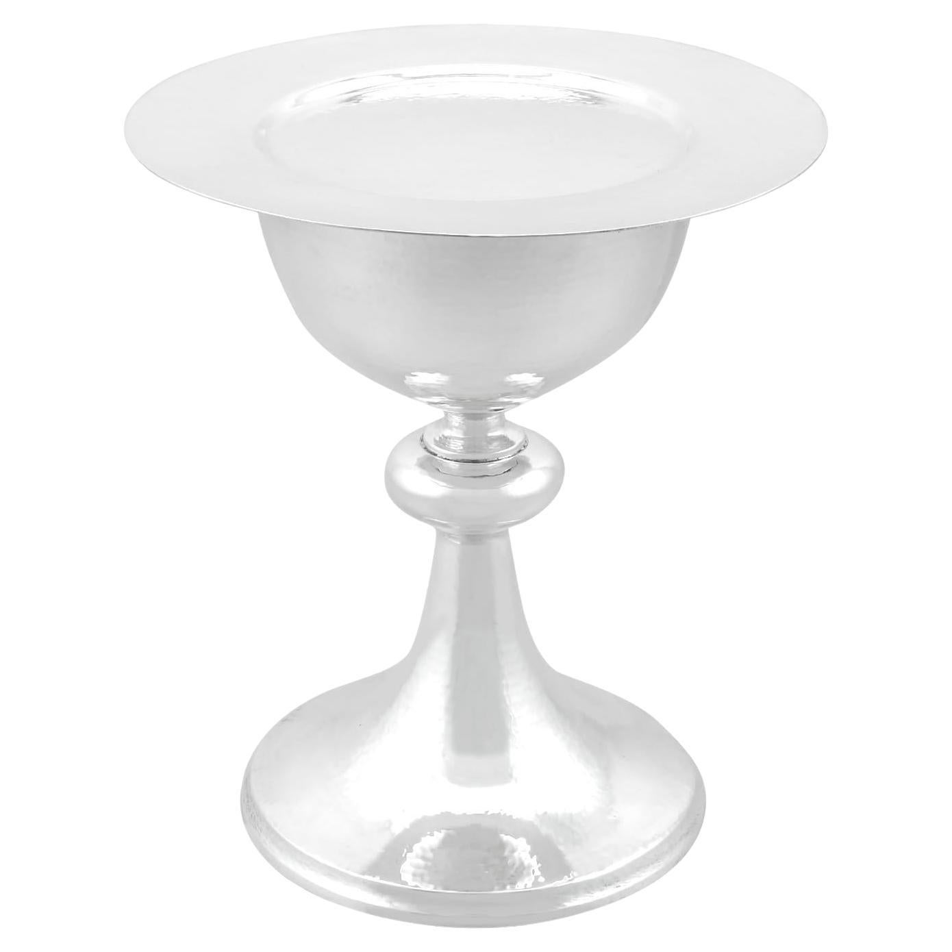 Set di calice e patena da comunione in argento sterling vintage in vendita