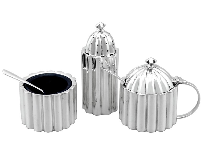 Vintage Sterling Silver Condiment Set For Sale at 1stDibs
