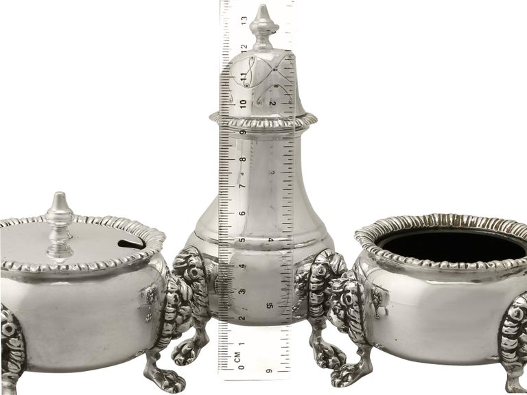 Vintage Sterling Silver Condiment Set For Sale at 1stdibs