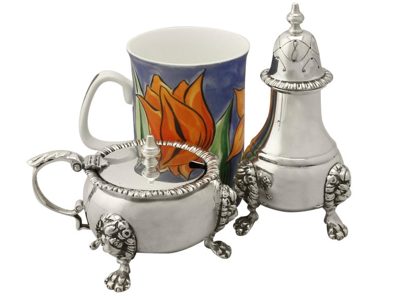 Vintage Sterling Silver Condiment Set For Sale at 1stdibs