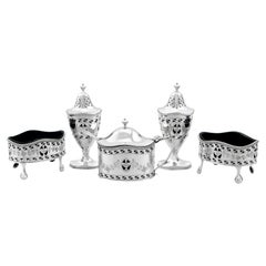 Vintage Adam's Style Sterling Silver Condiment Set