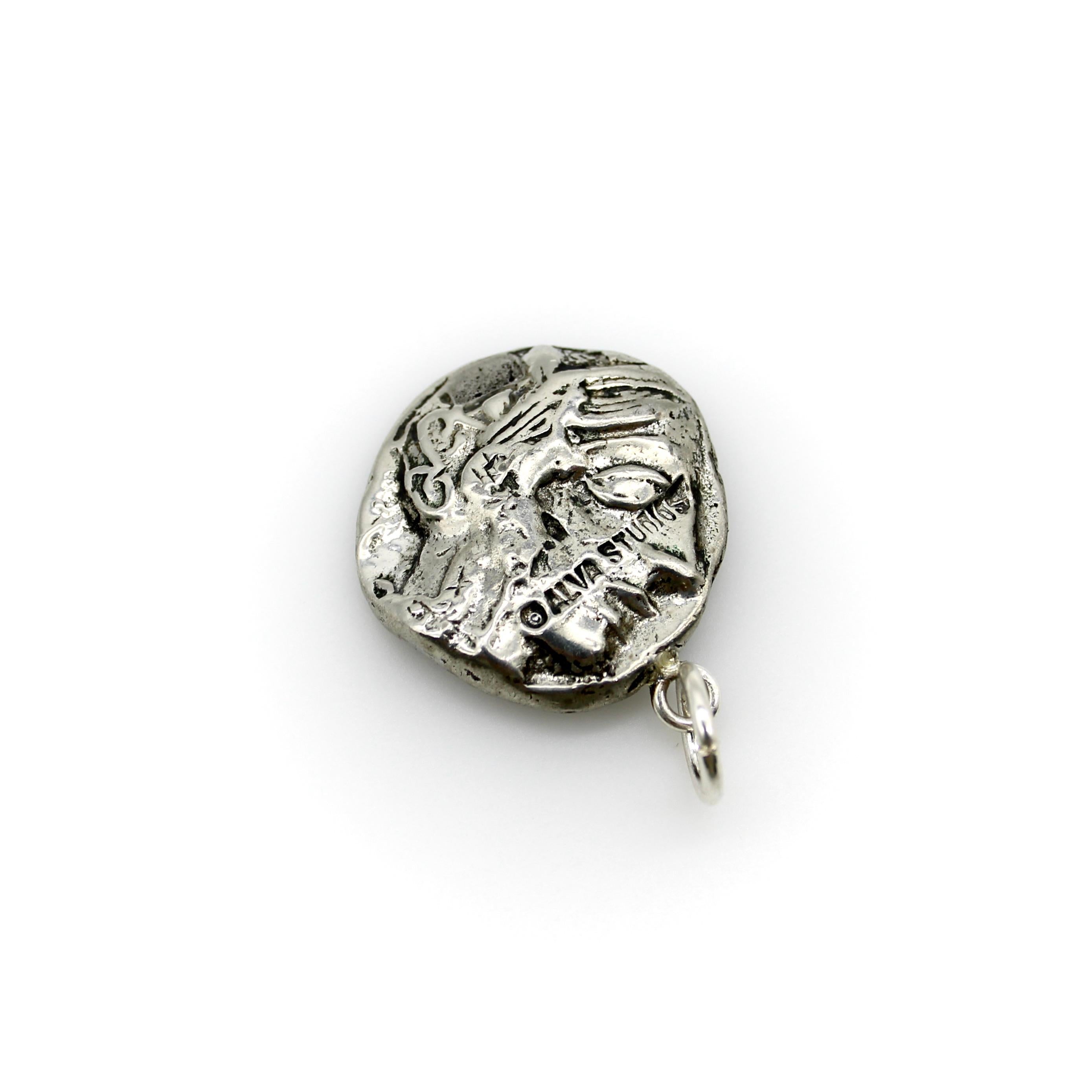 Vintage Sterling Silver Copy of Athenian Tetradrachm Coin Pendant für Damen oder Herren im Angebot