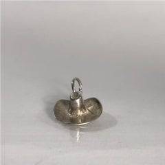 Vintage Sterling Silver Cowboy Hat Charm or Pendent with Bail