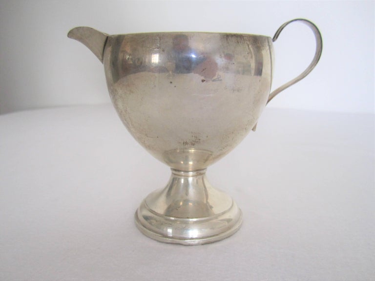 Vintage Sterling Silver Creamer and Sugar Set For Sale at 1stDibs
