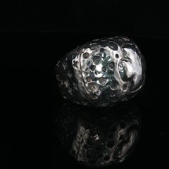 Vintage Sterling Silver Cross Dome 925 Openwork Statement Ring Size 6.75 29.4g