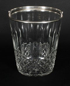 Vintage Sterling Silver & Crystal Ice Pail Bucket 20th Century