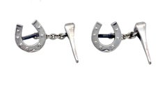 Vintage Sterling Silver Cufflinks Hores Shoe Horse Nail
