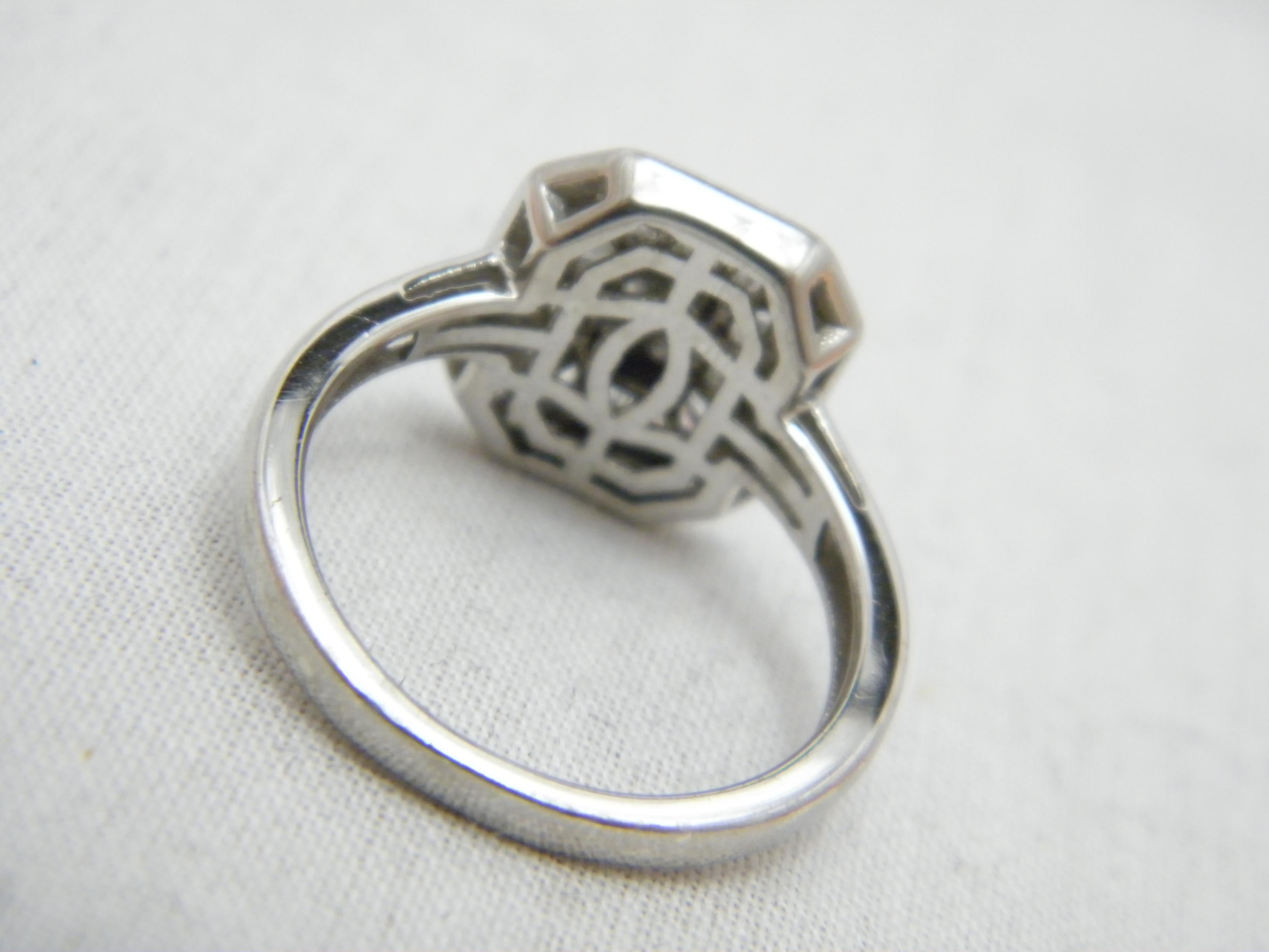 Women's or Men's Vintage Sterling Silver Diamond Cluster Signet Ring Size P1/2 8 925 Purity 1.25 For Sale