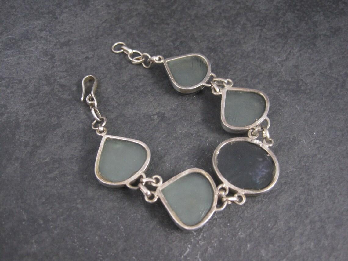 Women's Vintage Sterling Silver Dichroic Glass Bracelet For Sale