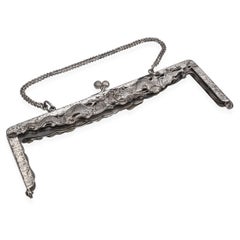 Vintage Sterling Silver Dragon Kiss Lock Closure Handbag Frame