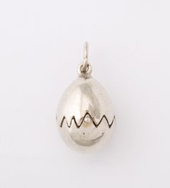 Vintage Sterling Silver Egg Locket with Inner Chicken