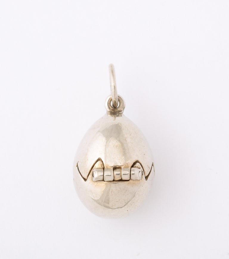Vintage Sterling Silver Egg Locket with Inner Chicken at 1stDibs