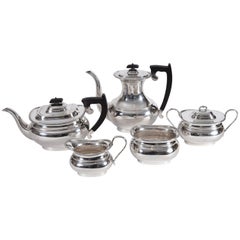 Used Sterling Silver English Sheffield Five Pieces Tea or Coffee Service