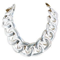 Vintage Sterling Silver Enlarged Chain Necklace