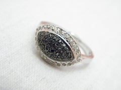 Vintage Sterling Silver Evil Eye Diamond Signet Ring 925 Purity