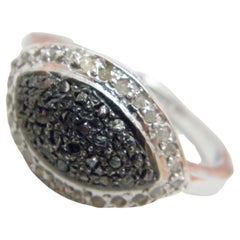 Vintage Sterling Silver Evil Eye Diamond Signet Ring 925 Purity
