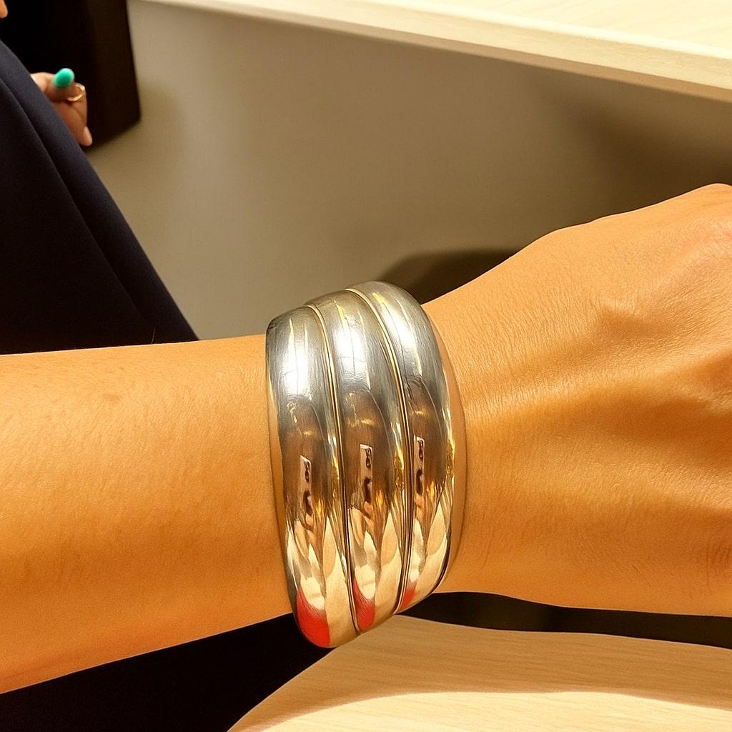 Vintage Sterling silver Fashion styling Cuff Bracelet For Sale 1