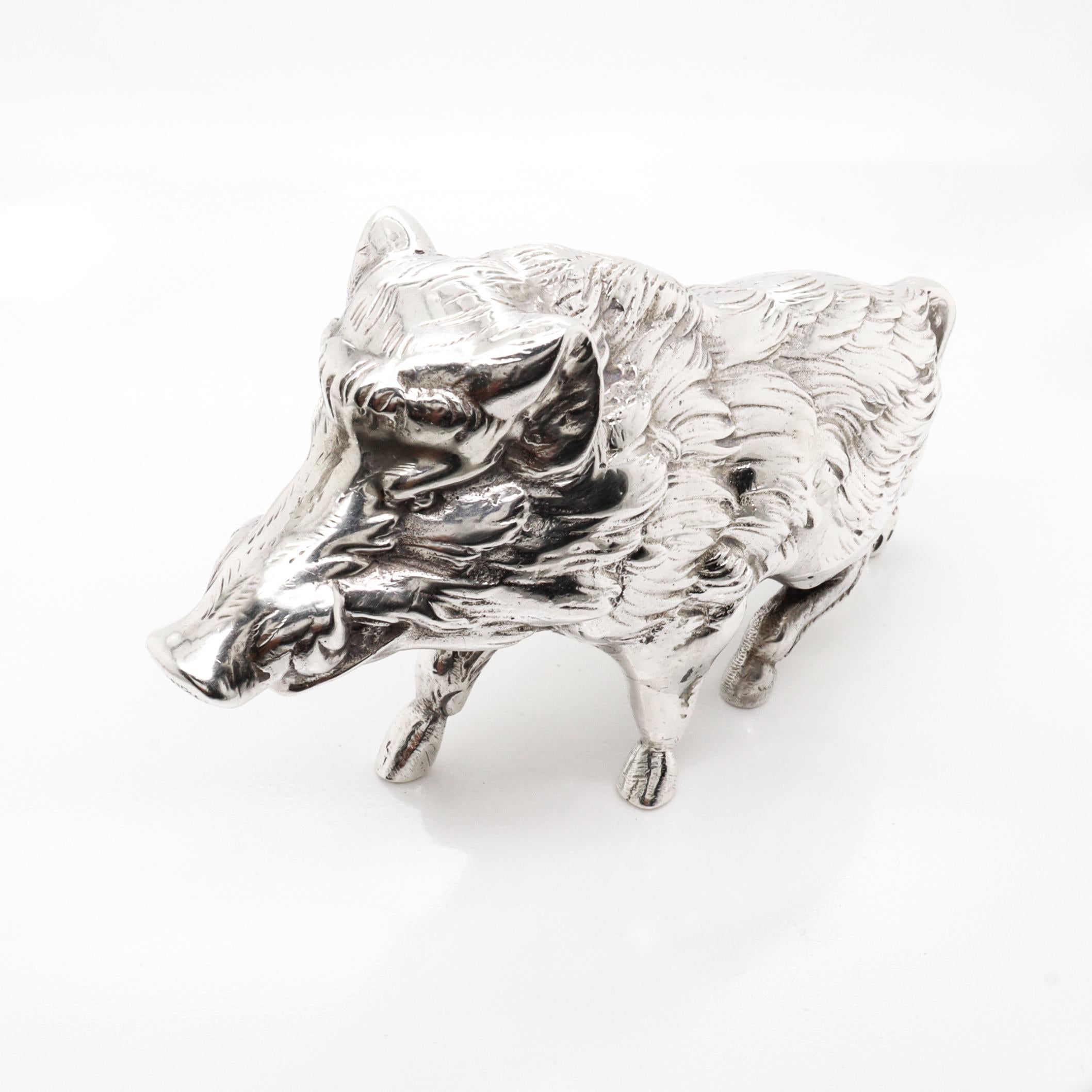 Figurina di cinghiale in argento Sterling vintage in vendita 6