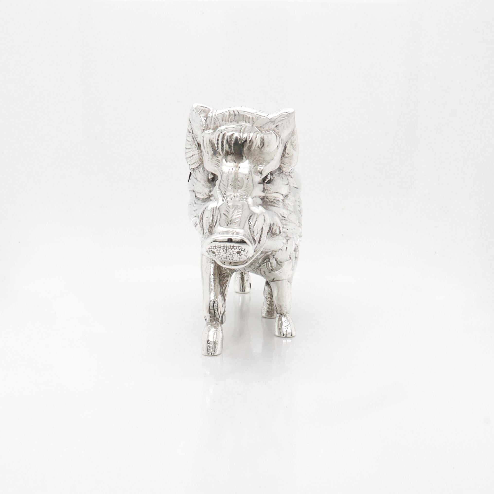 XX secolo Figurina di cinghiale in argento Sterling vintage in vendita