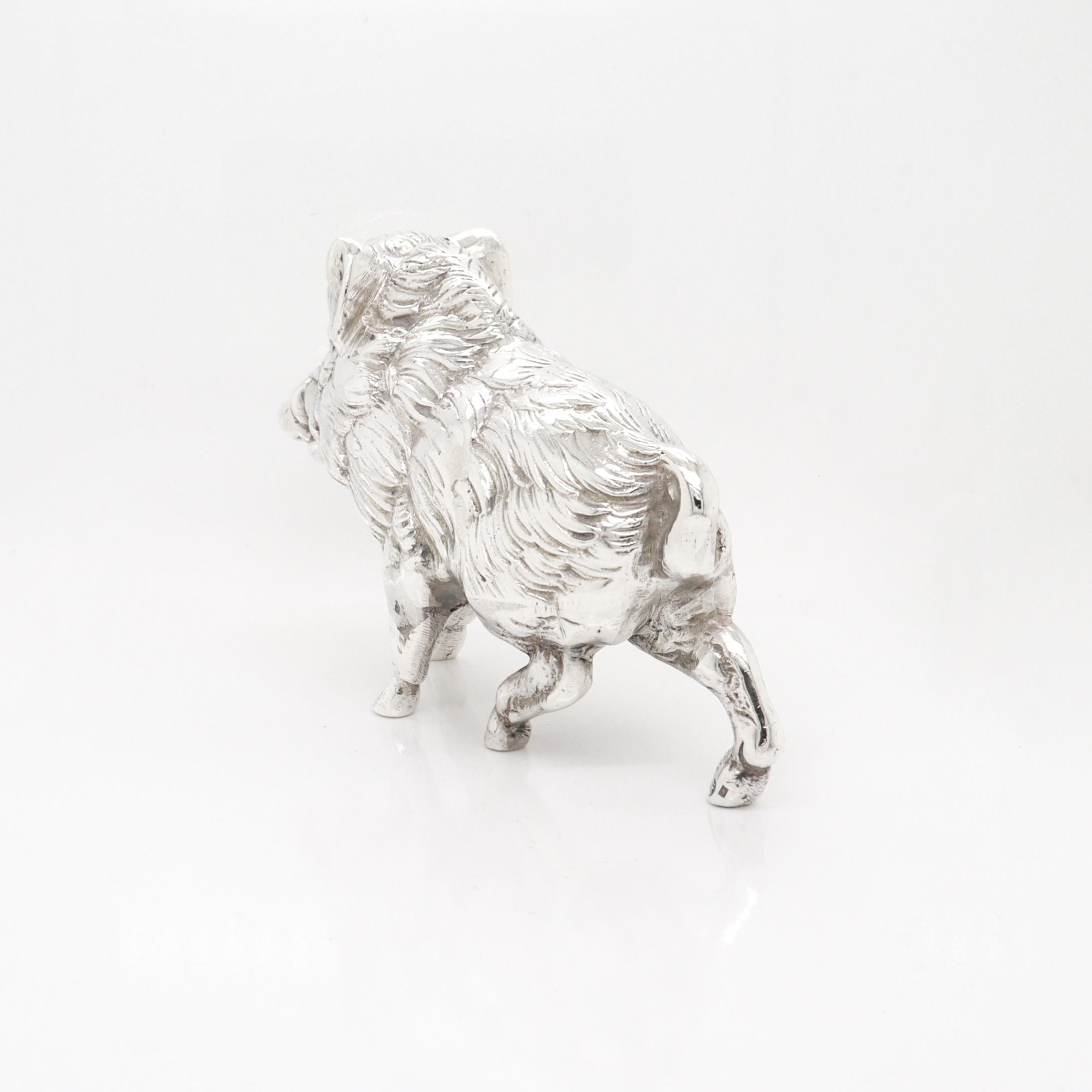 Figurina di cinghiale in argento Sterling vintage in vendita 1