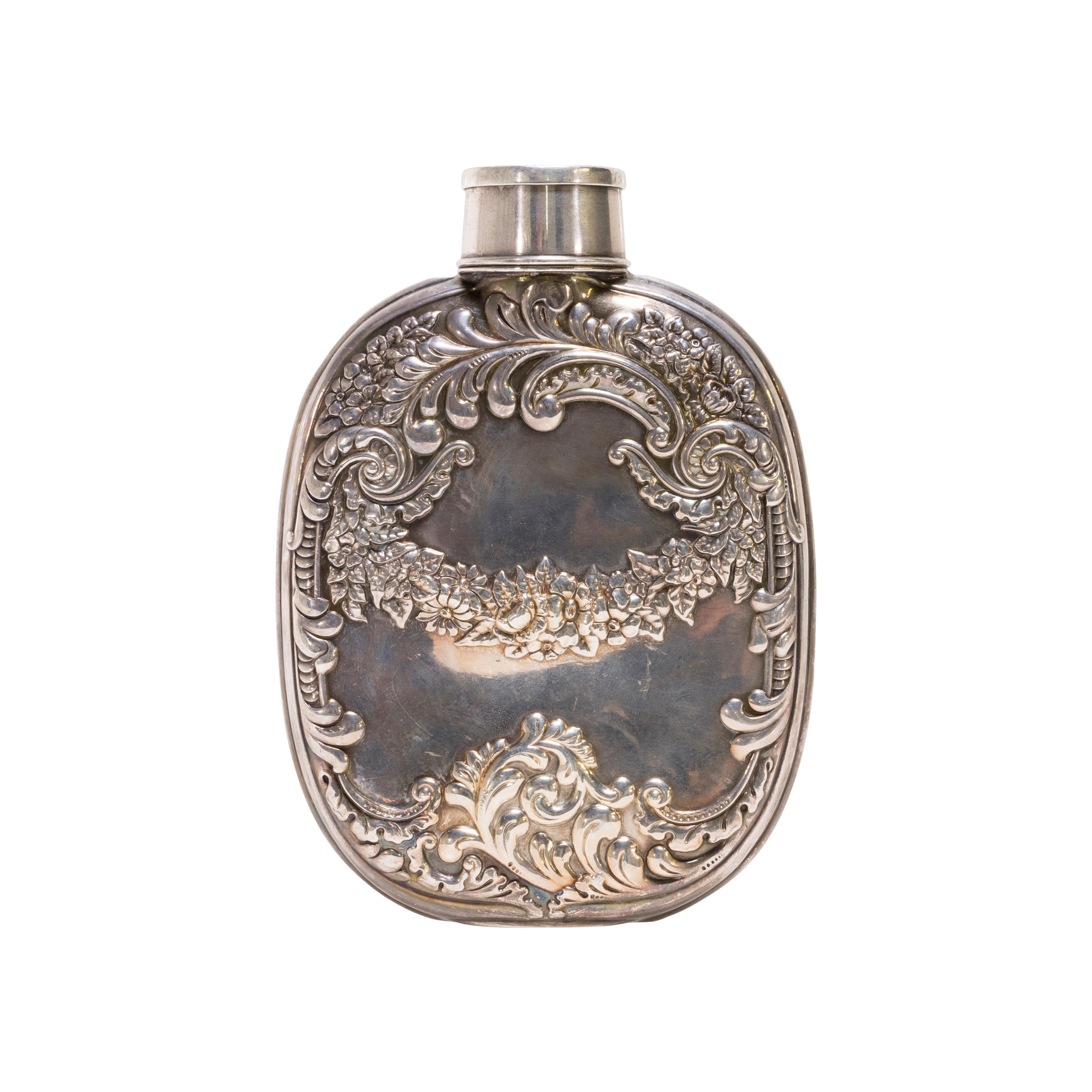 Flask aus Sterlingsilber (Art nouveau) im Angebot