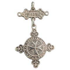 Antique sterling silver fob pendant, St Johns Ambulance 