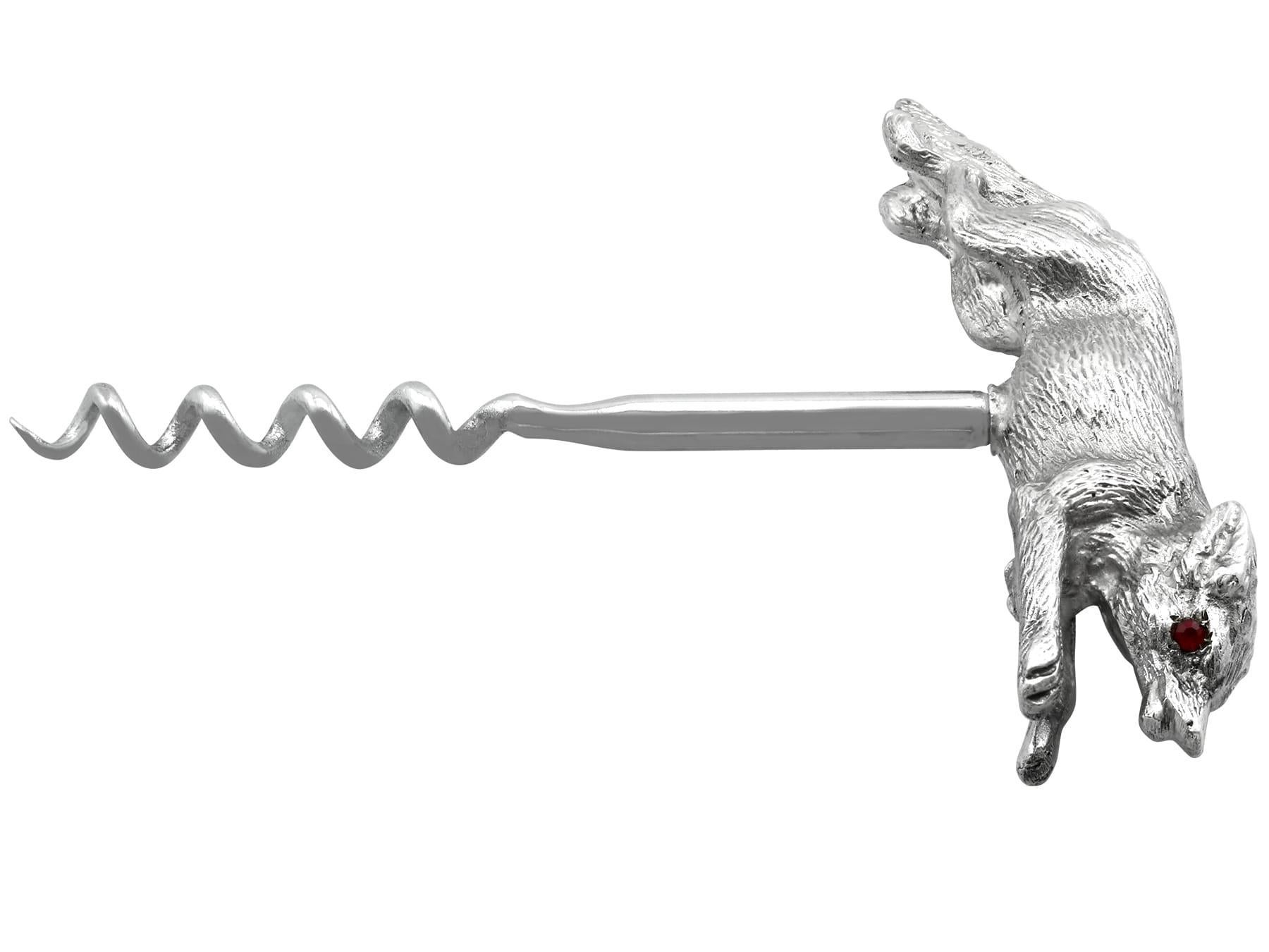 Vieille brochette de renard en argent sterling (1967) en vente 2