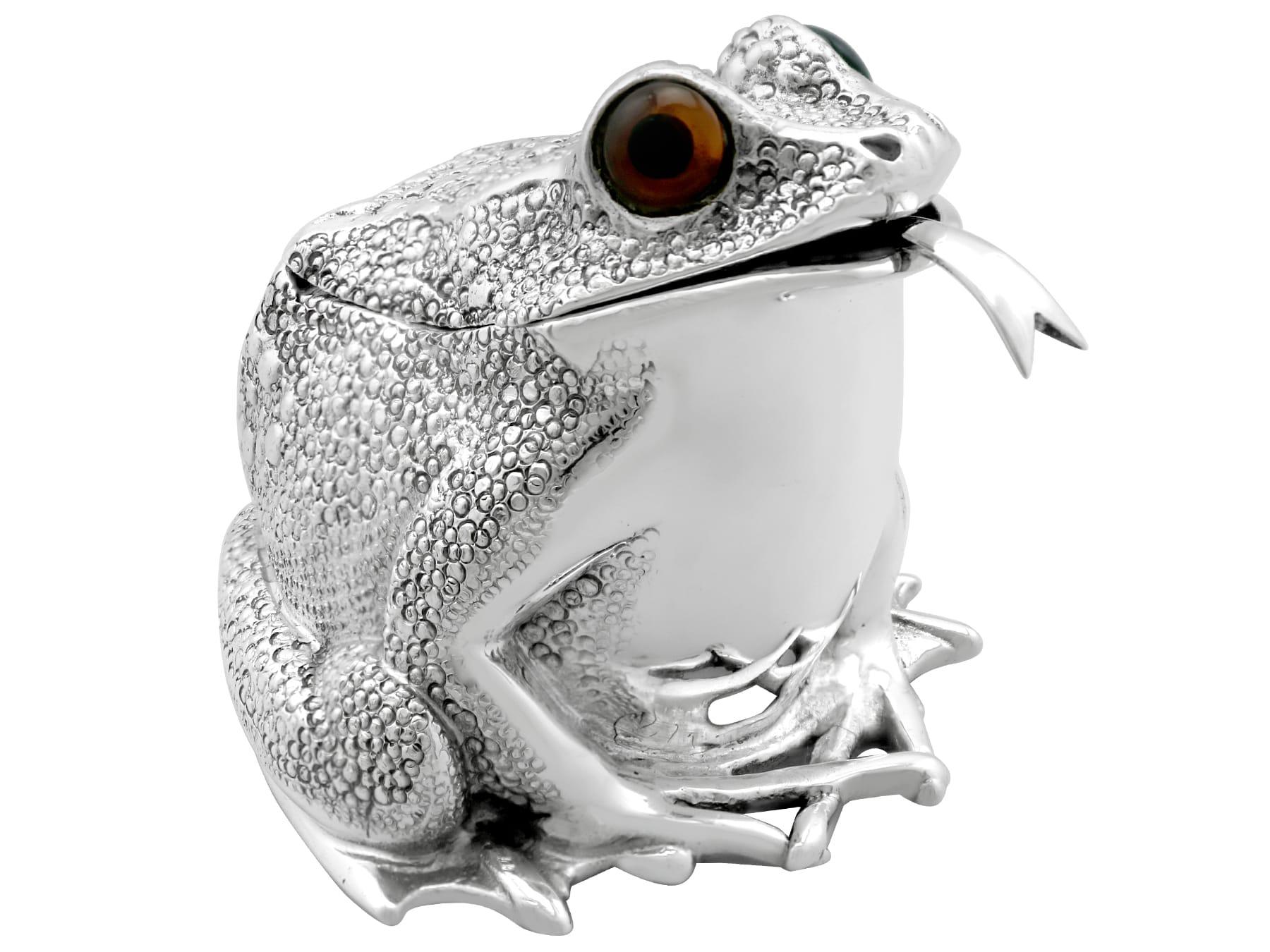 Vintage Sterling Silver Frog Condiment Set For Sale 5