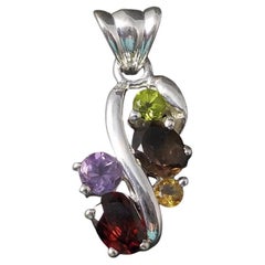 Vintage Sterling Silver Gemstone Pendant