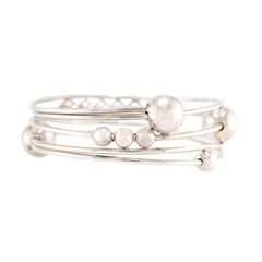 Vintage Sterling Silver Geometric Bangle