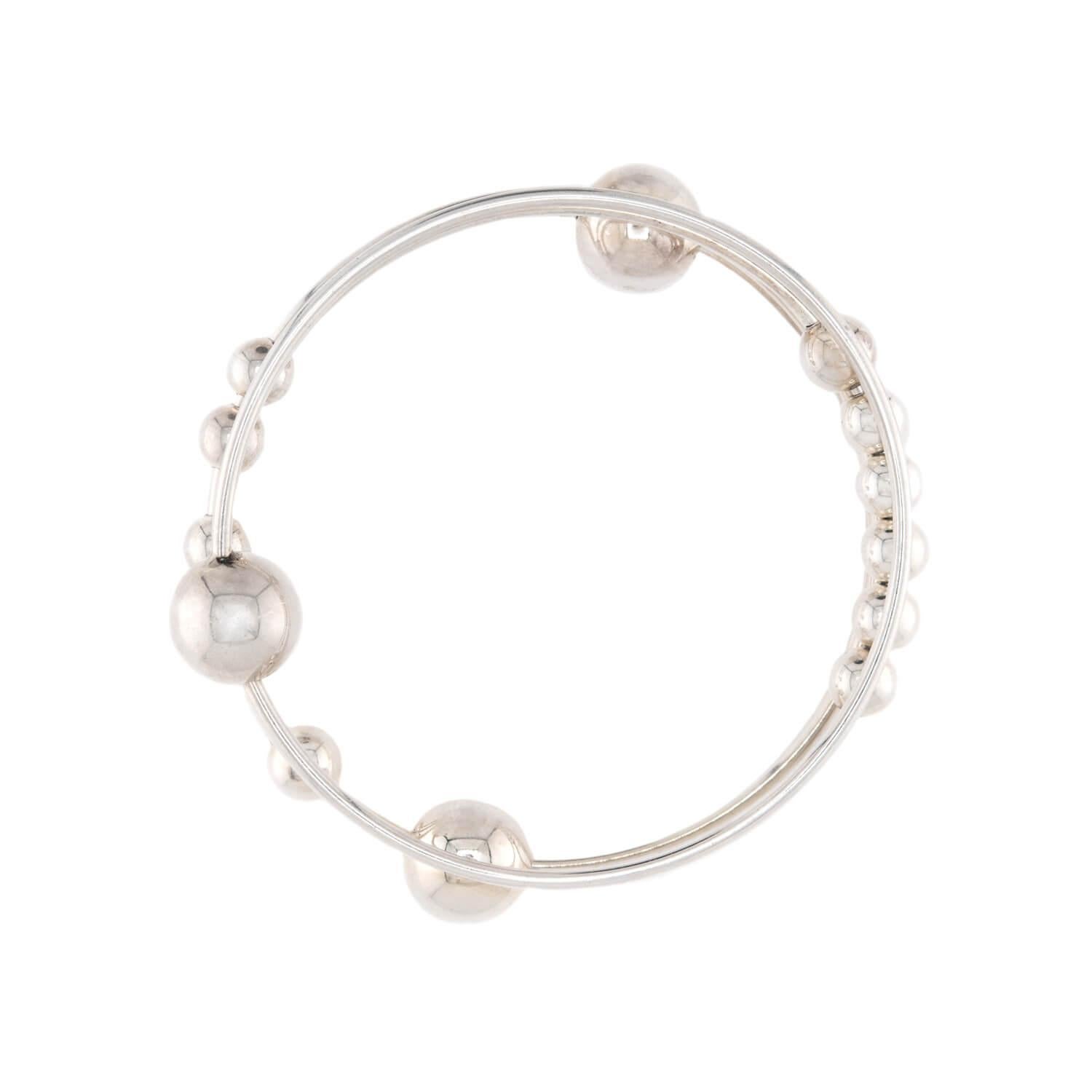 Women's Vintage Sterling Silver Geometric Bangle For Sale
