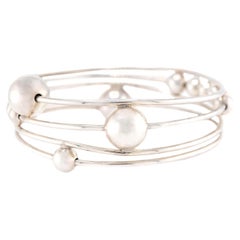 Vintage Sterling Silver Geometric Bangle