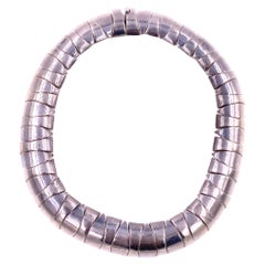 Vintage Sterling Silver Geometric Linked Necklace