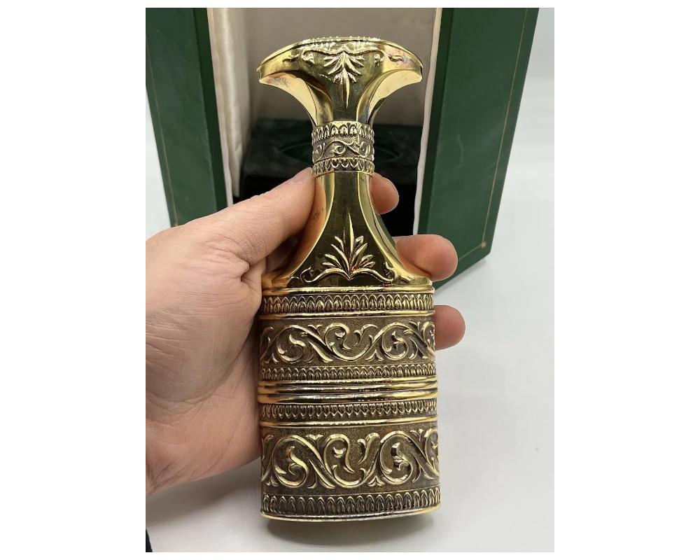 20th Century Vintage Sterling Silver Gilt AMOUAGE Perfume Bottle Middle Eastern Dagger